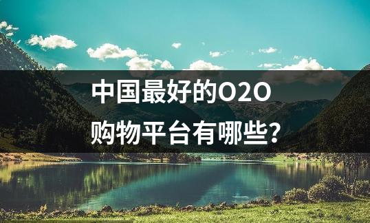 中国最好的O2O购物平台有哪些？
